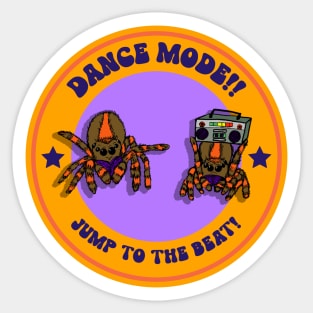 “Dance Mode! Jump To The Beat!” Dancing Jumping Spiders Sticker